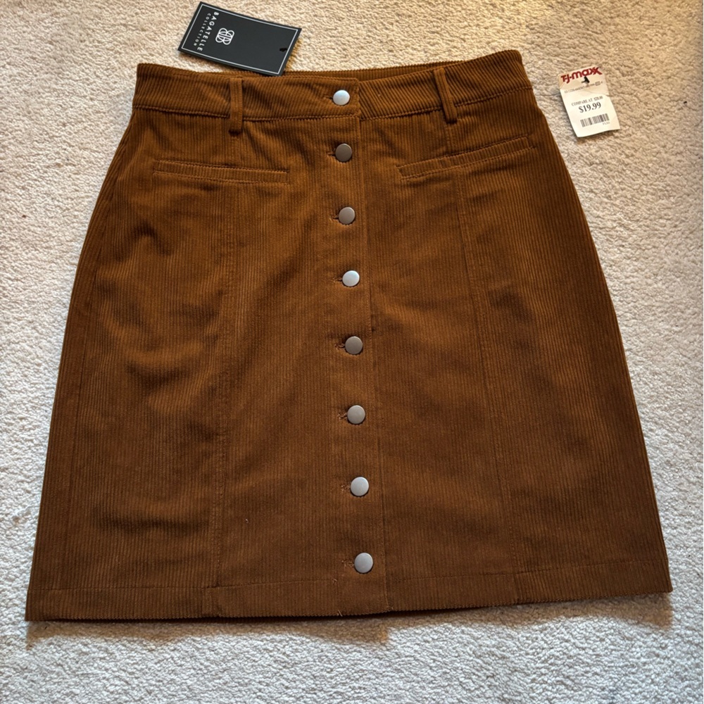 Bagatelle Brown A-Line Knee-Length Skirt